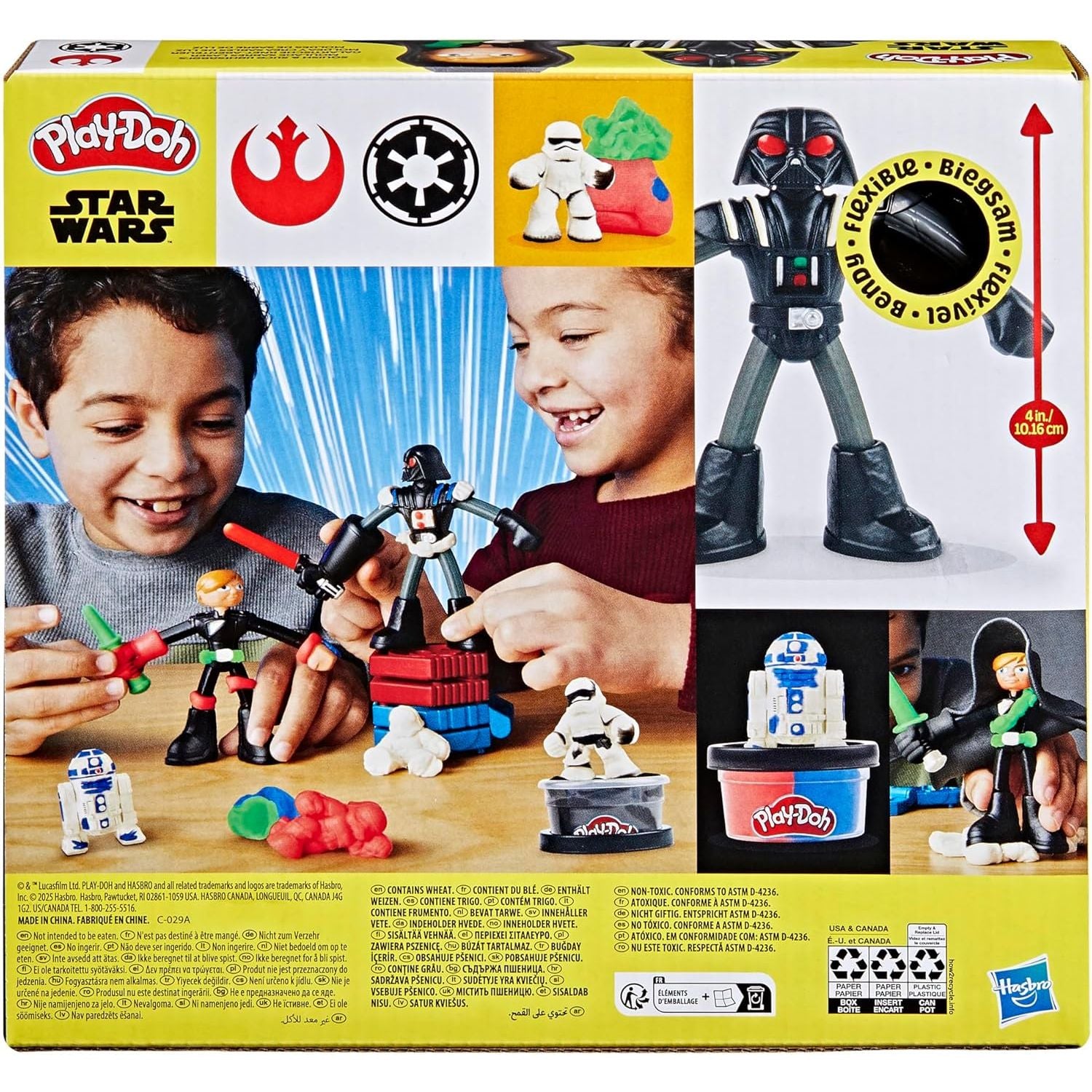 Play-Doh Star Wars Squish & Slice Lightsabers Playset, Bendy 4 Inch Luke Skywalker & Darth Vader Action Figures, Imagination Toys for 4 Year Old Boys & Girls & Up