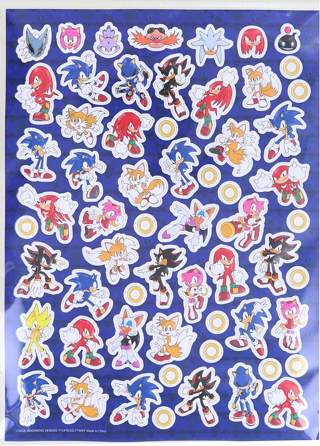 Sonic The Hedgehog Raised Sticker Sheet