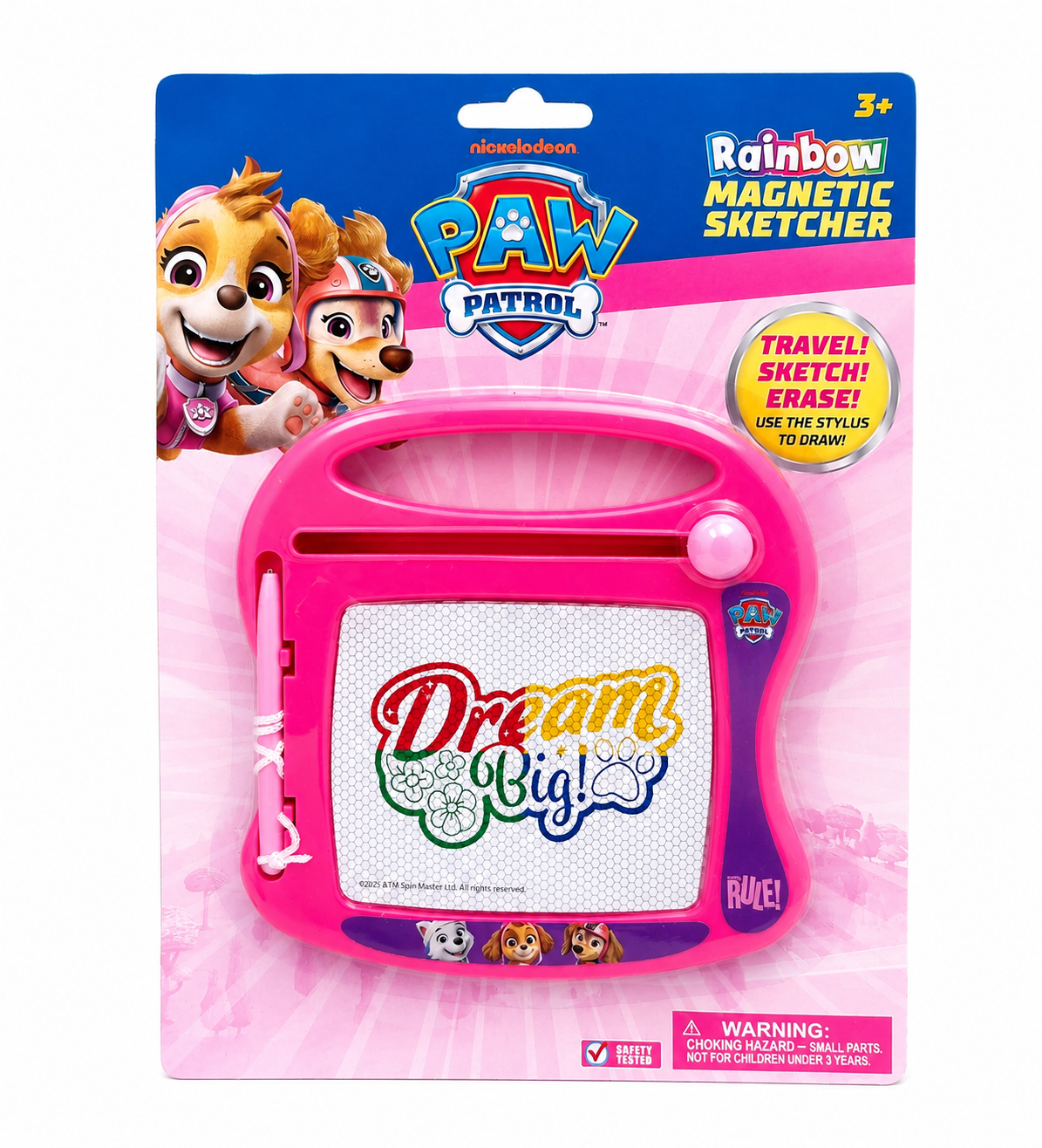 PAW Patrol Rainbow Magnetic Sketcher Travel Drawing Board with Stylus for Kids Ages 3+