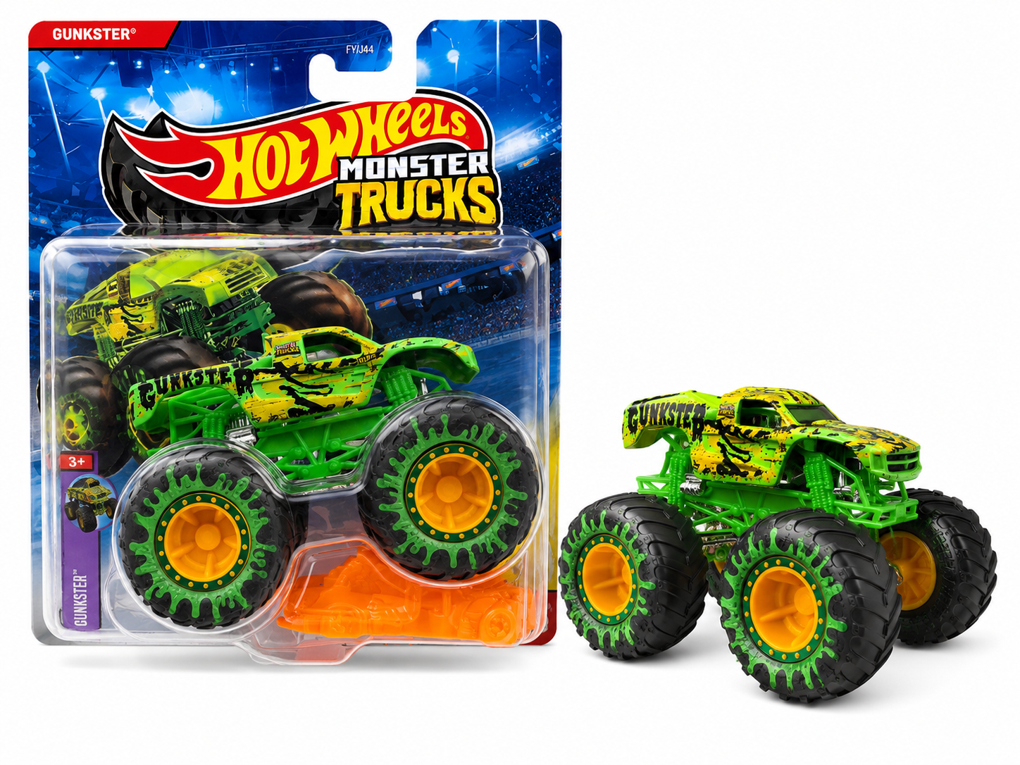 Hot Wheels Monster Trucks Gunkster, Connect and Crash 2023