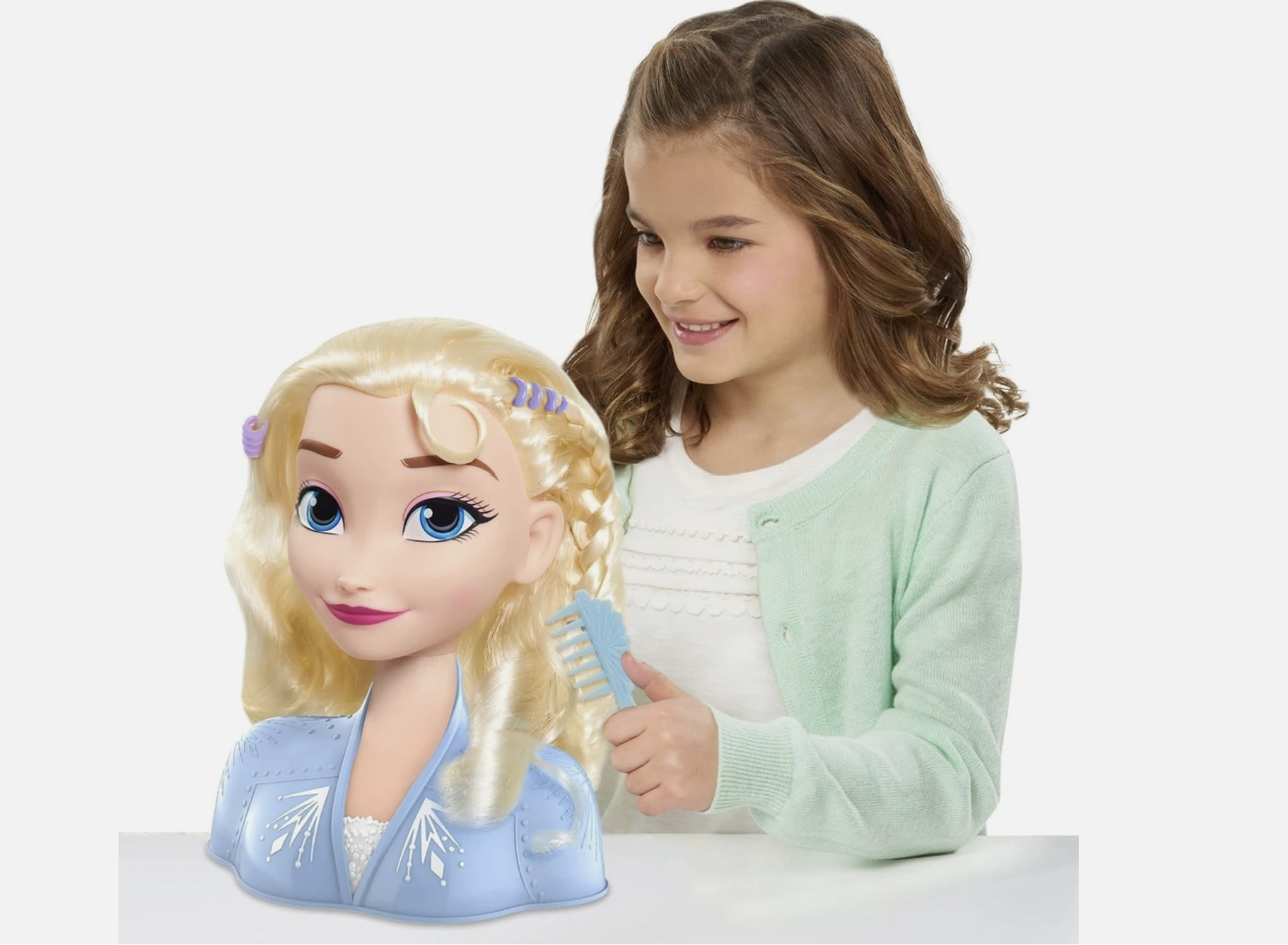 New-Disney Frozen 2 Elsa Styling Head, 14-pieces, Pretend Play, Kids Toys | Doll