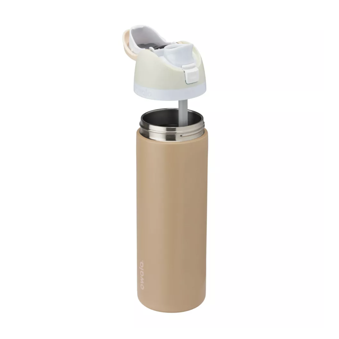 Owala FreeSip Insulated Stainless Steel Water Bottle with Straw for Sports and Travel, BPA-Free Sports Water Bottle, 24 oz, Mint/Brown, Muddy Buddy