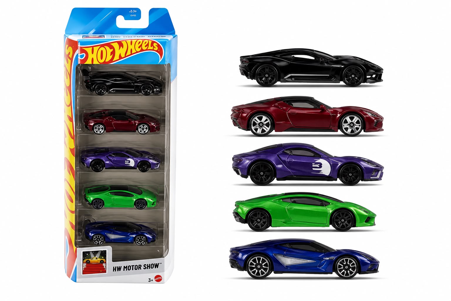 Hot Wheels HW Moto show Toy Cars, Set of 5 1:64 Scale Die-Cast Vehicles Inspired By & Seen in the Fast Movies (Copy)