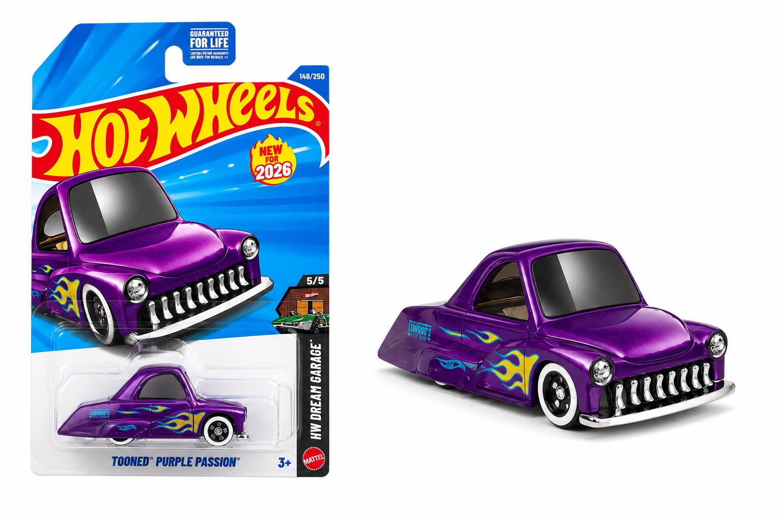 Hot Wheels Original Die-Cast Toy Car (Tooned Purple Passion) – Authentic Collectible Vehicle for Kids & Collectors (Copy)